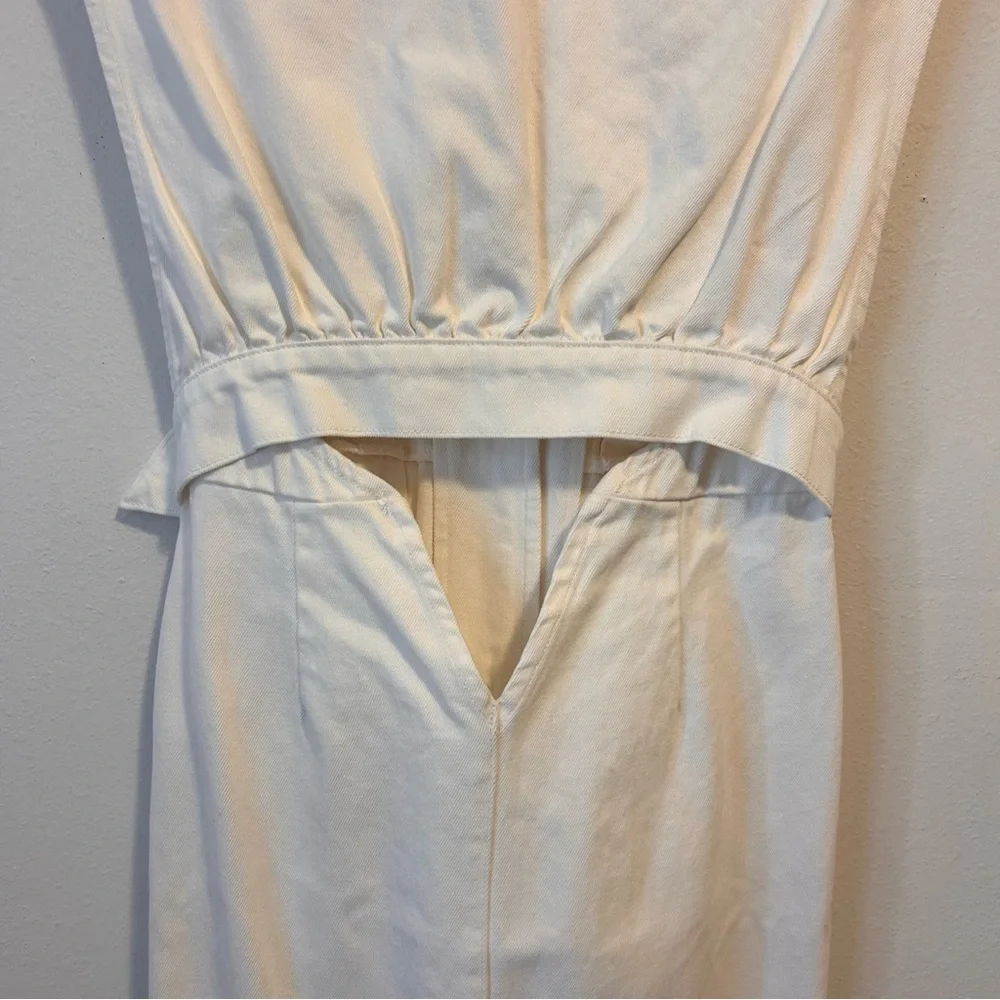 ASOS 8 Women’s Cream Button-Down Maxi Belted Dress - Picture 9 of 11